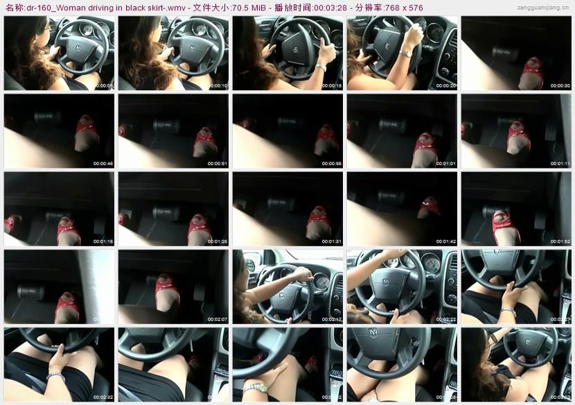 dr-160_Woman driving in black skirt